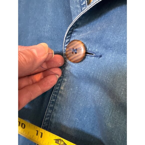 J. Crew Womans M Relaxed Blue Corduroy Collar Barn Utility Jacket Plaid Flannel - Picture 9 of 13